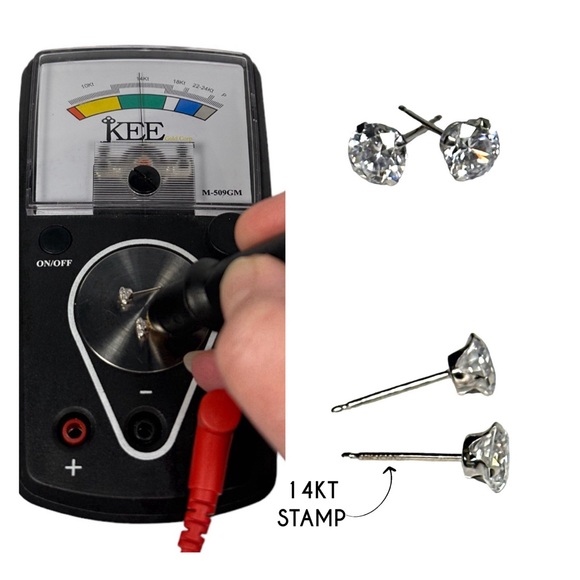 18KT SOLID WHITE GOLD RHODIUM HEART DANGLE EARRING ENHANCERS W/ FREE 14KT STUDS - Picture 6 of 13